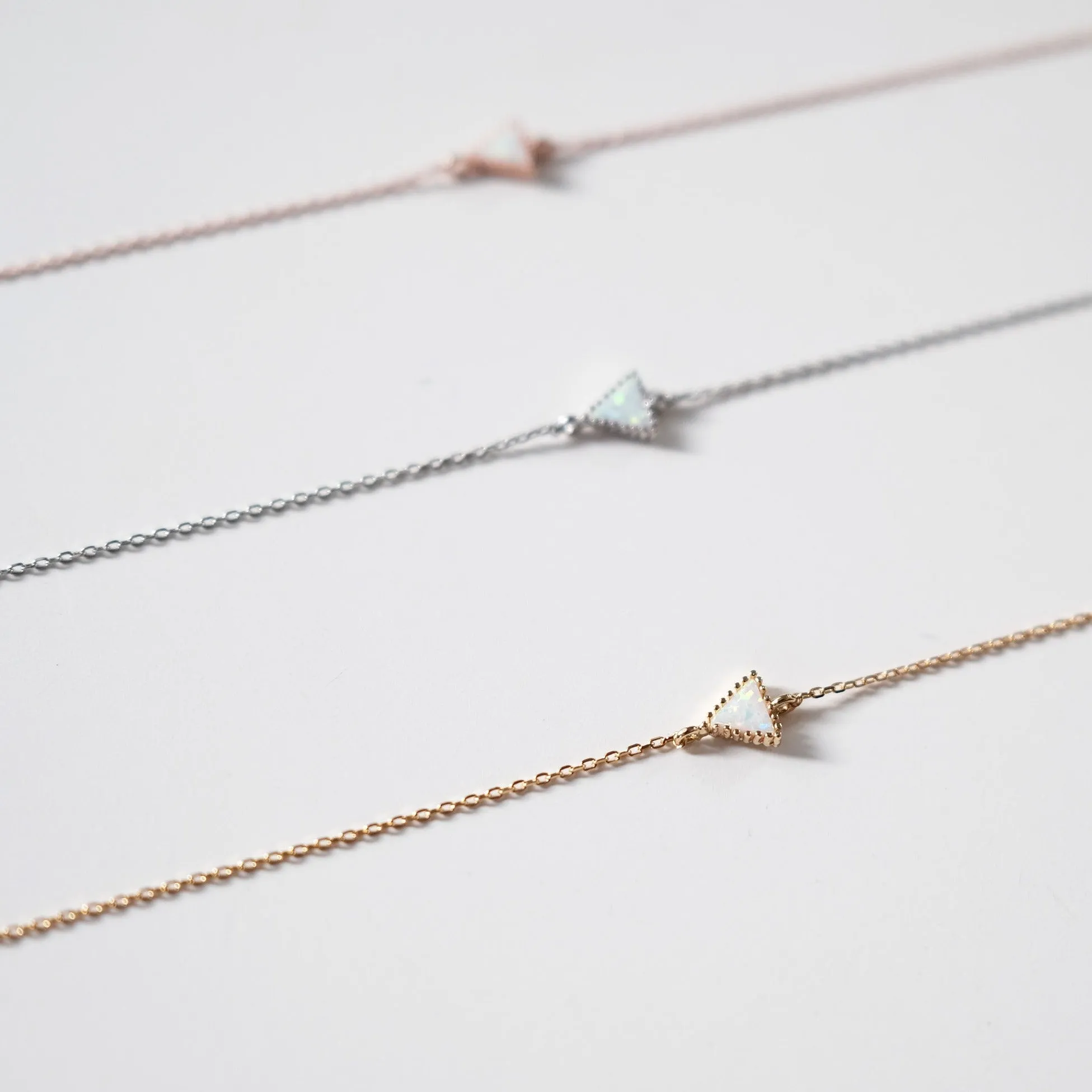 Little Triangle White Opal Bracelet