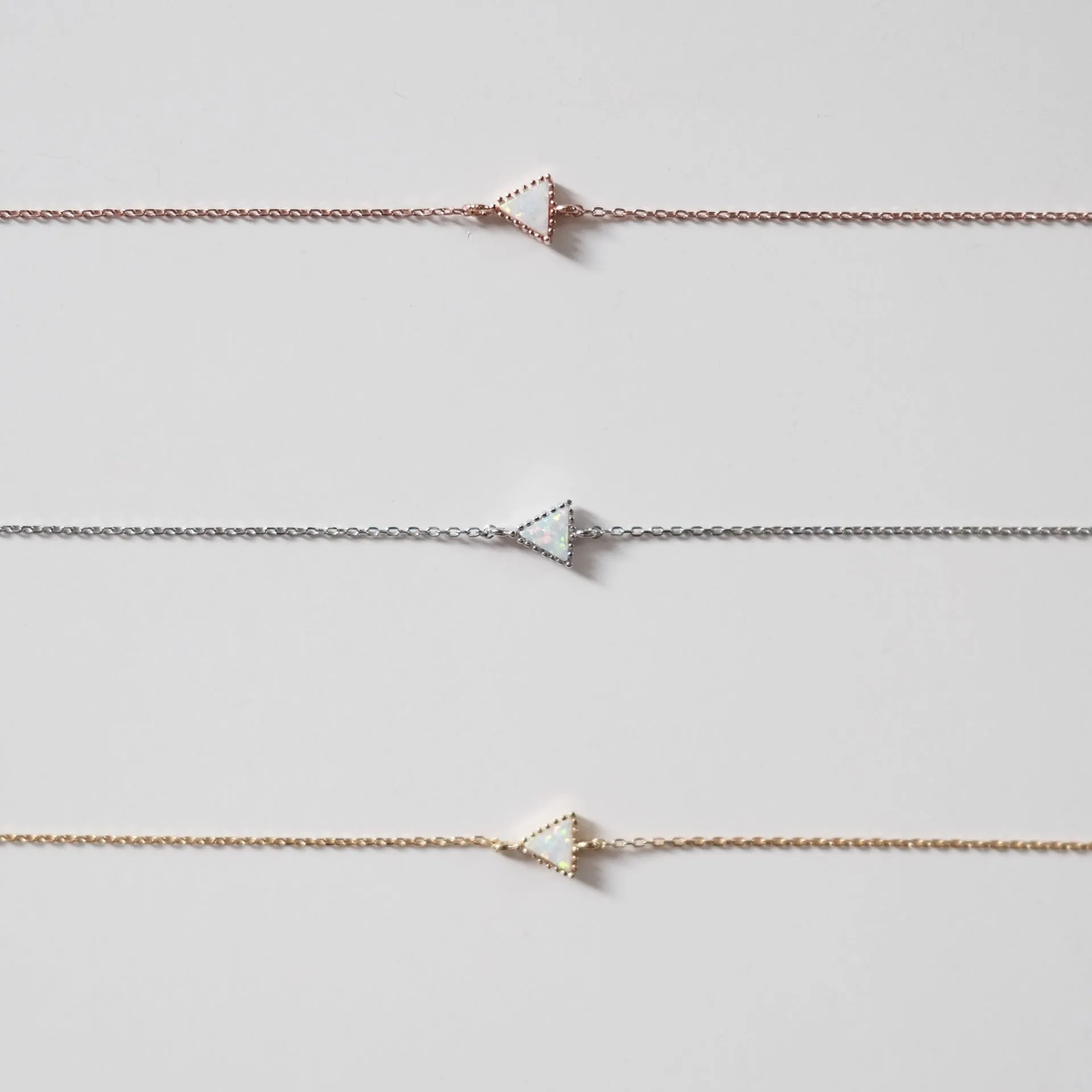 Little Triangle White Opal Bracelet