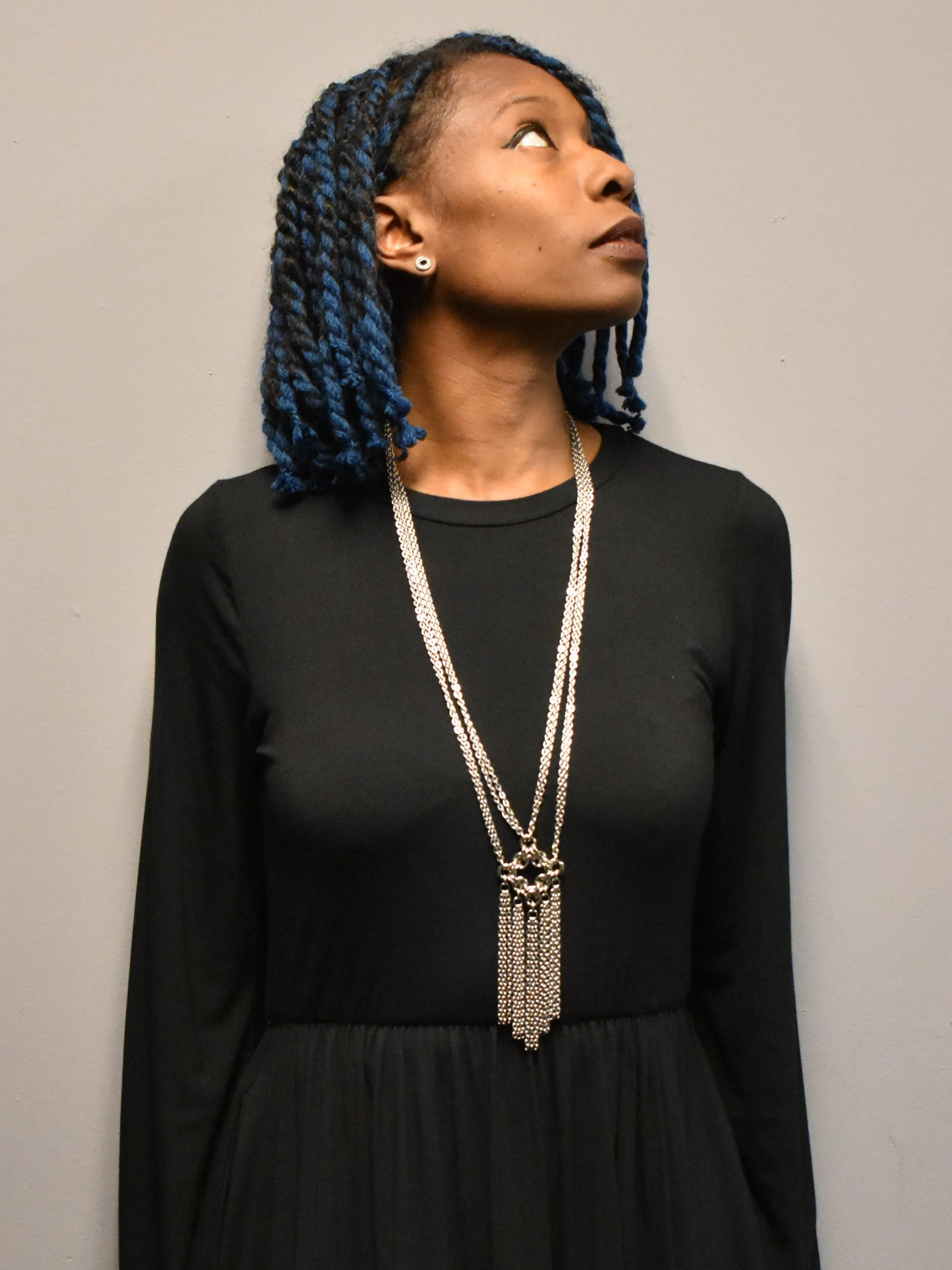 Long Diamond and Fringe Necklace