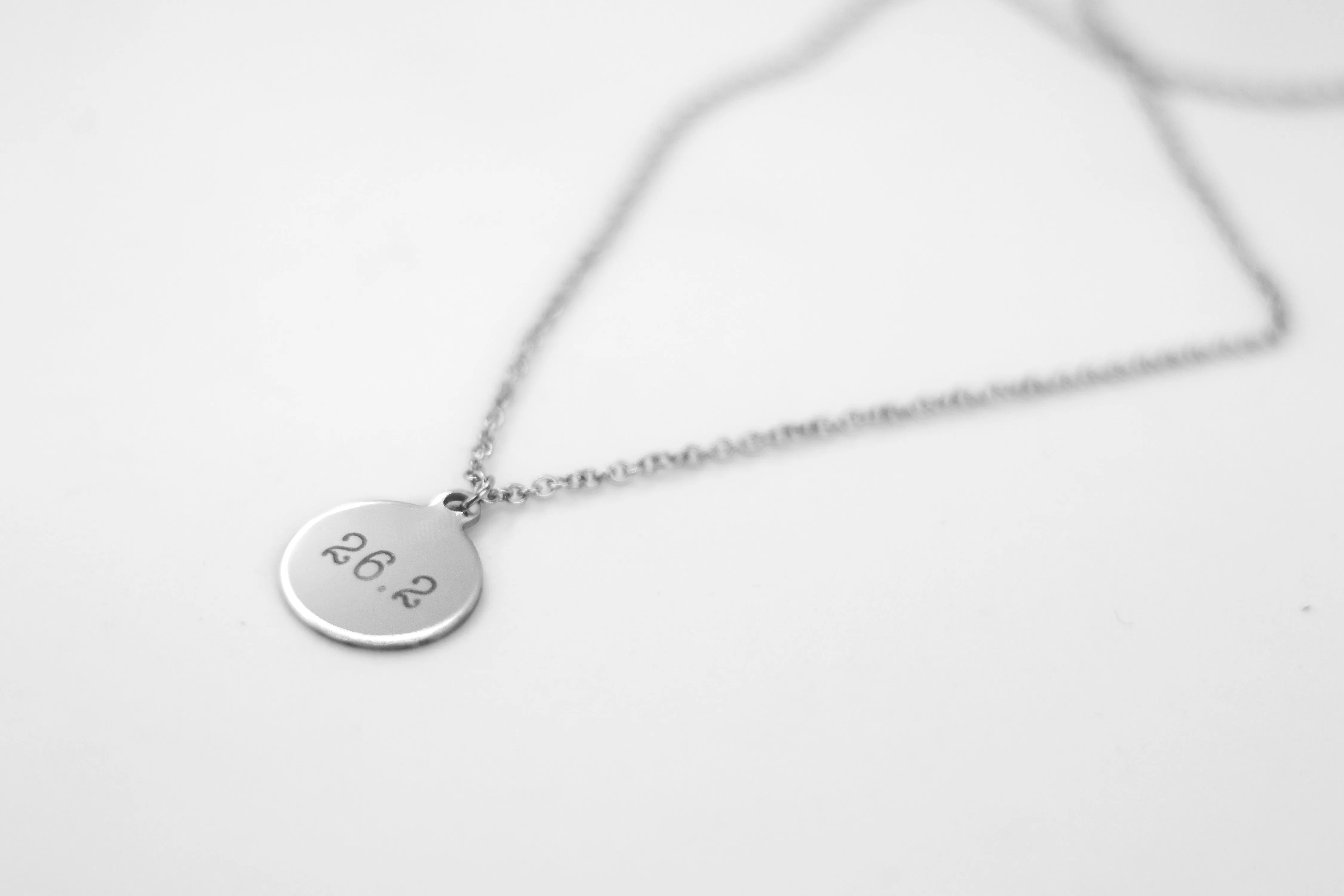 Marathon necklace for men, 26.2 miles engraved, runner men's necklace, waterproof jewelry