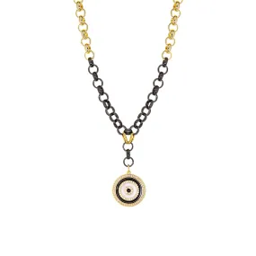 mixed metal charm necklace