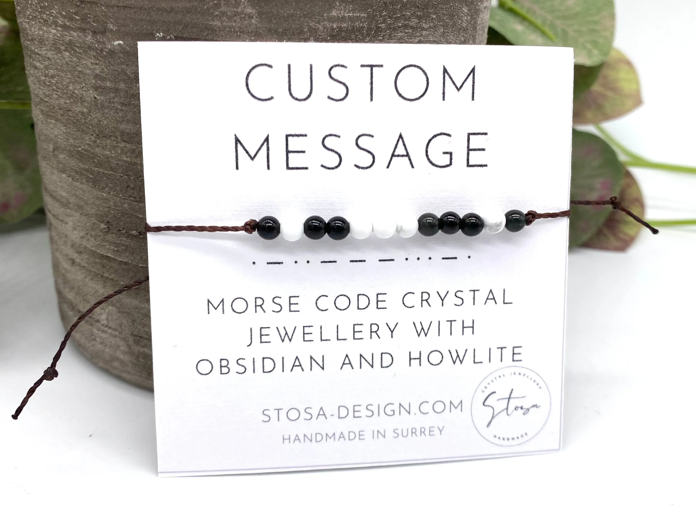 Morse Code Personalised Crystal Bracelets