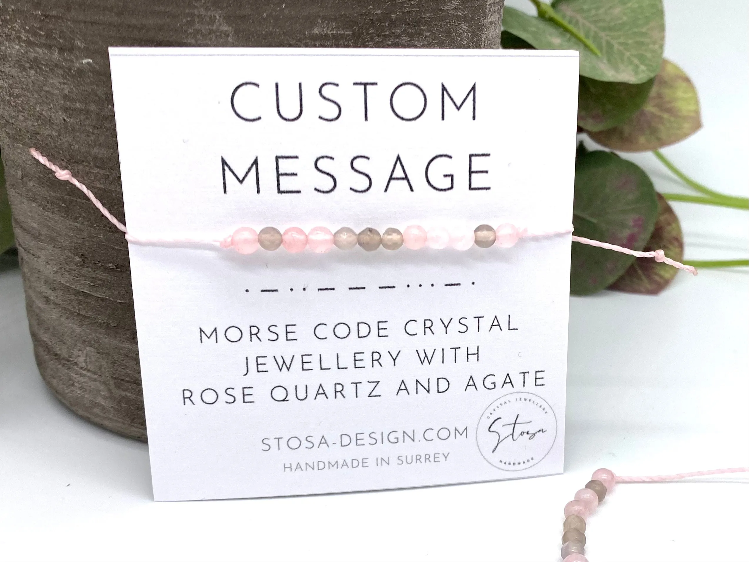 Morse Code Personalised Crystal Bracelets