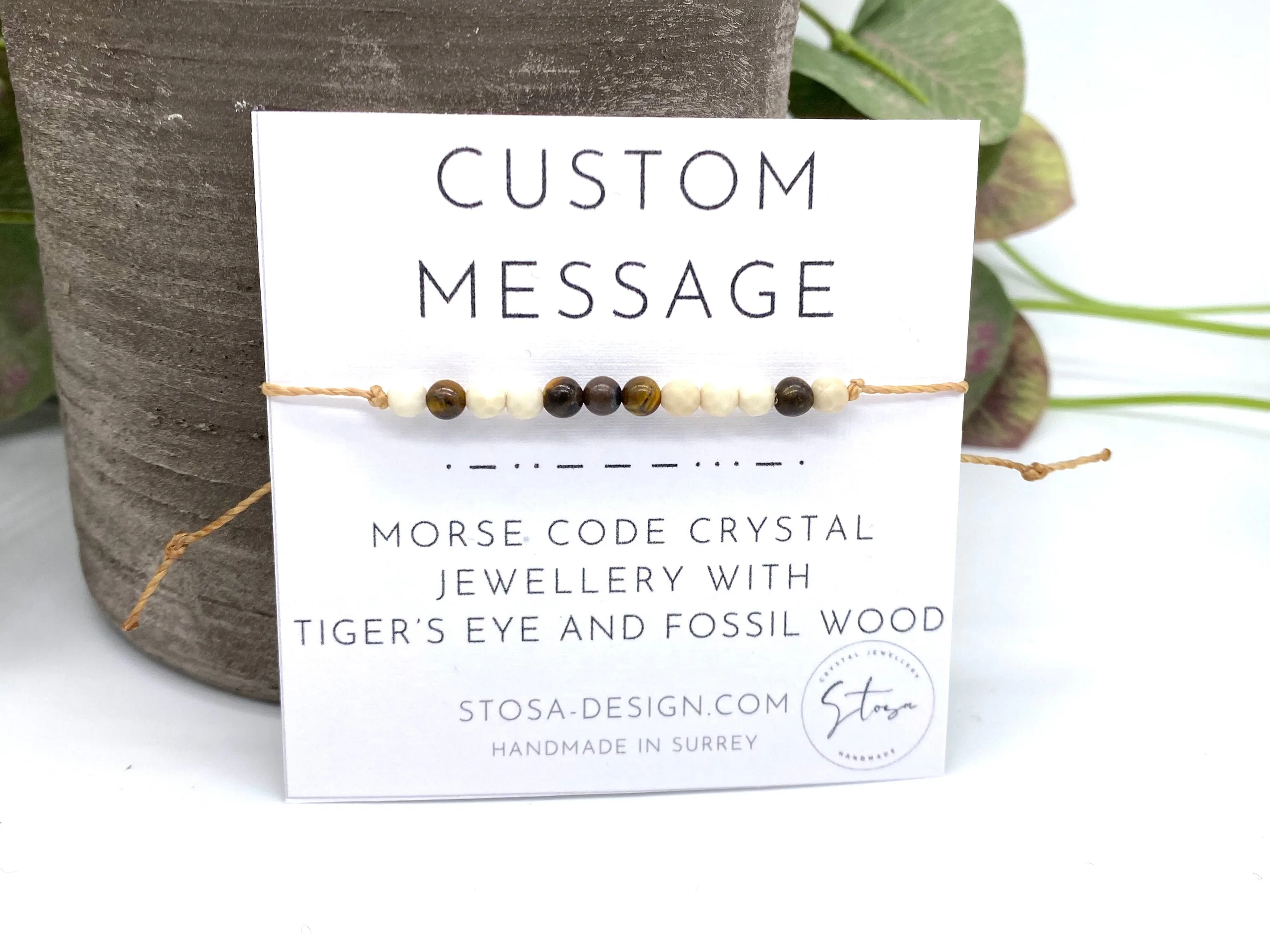 Morse Code Personalised Crystal Bracelets
