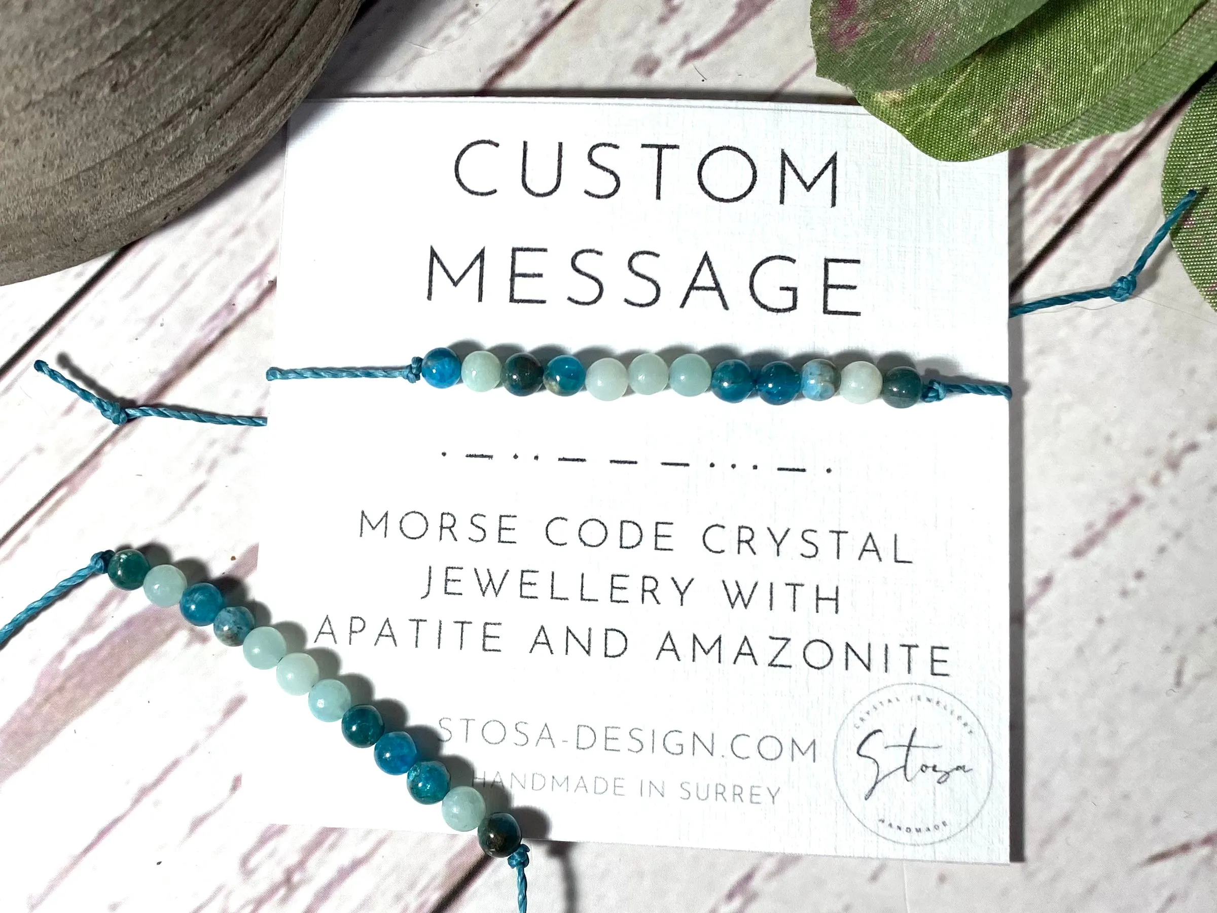 Morse Code Personalised Crystal Bracelets