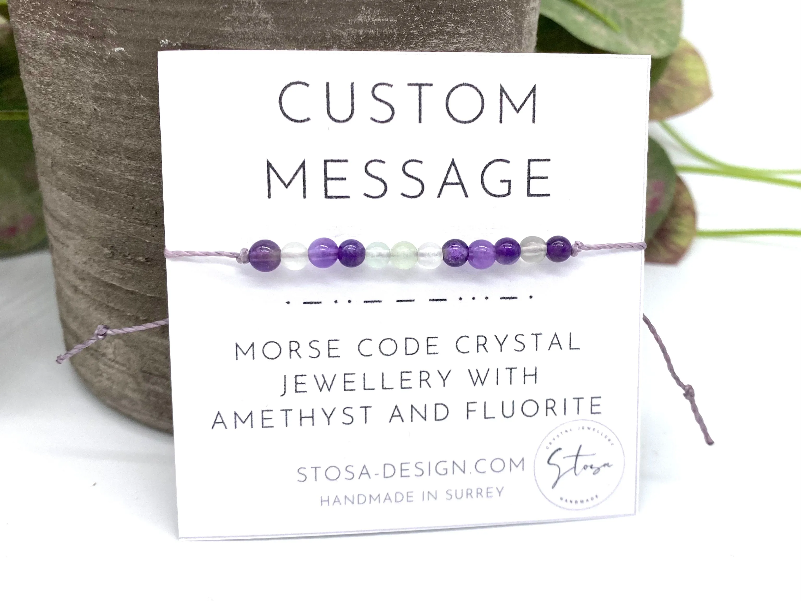 Morse Code Personalised Crystal Bracelets