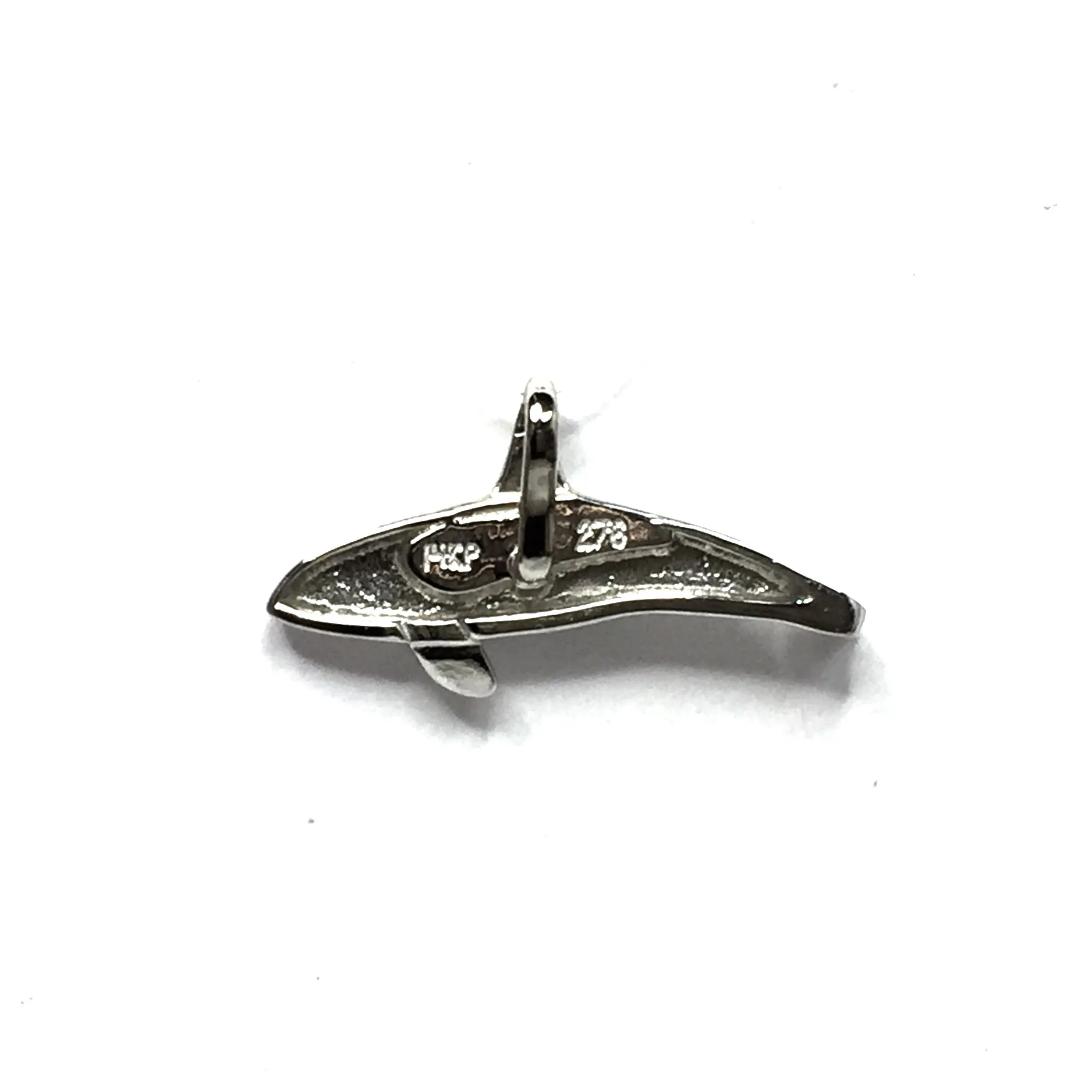 Mother Of Pearl Inlaid Orca Killer Whale Pendant