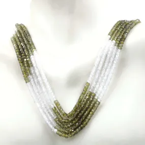 Multi Color CZ Necklace Necklace For Women Beaded cz Necklace Faceted cz Sarafa Necklace Green and White Necklace SKU 6141194