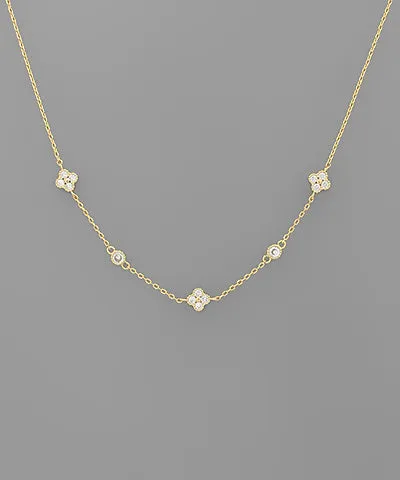 Multi Shape Crystal Linked Necklace