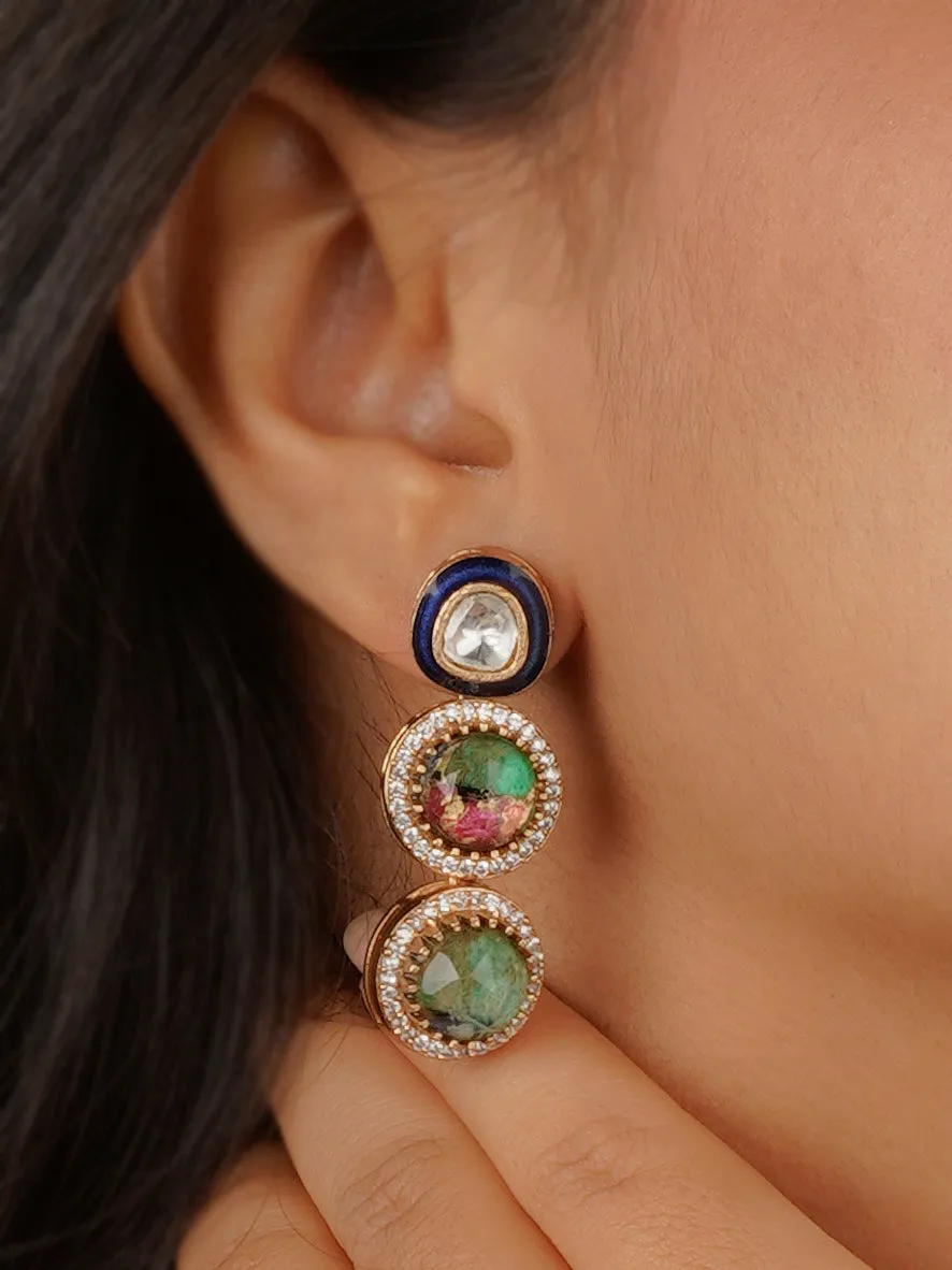 Multicolor Gold Plated Contemporary Necklace Set - CC-S14D
