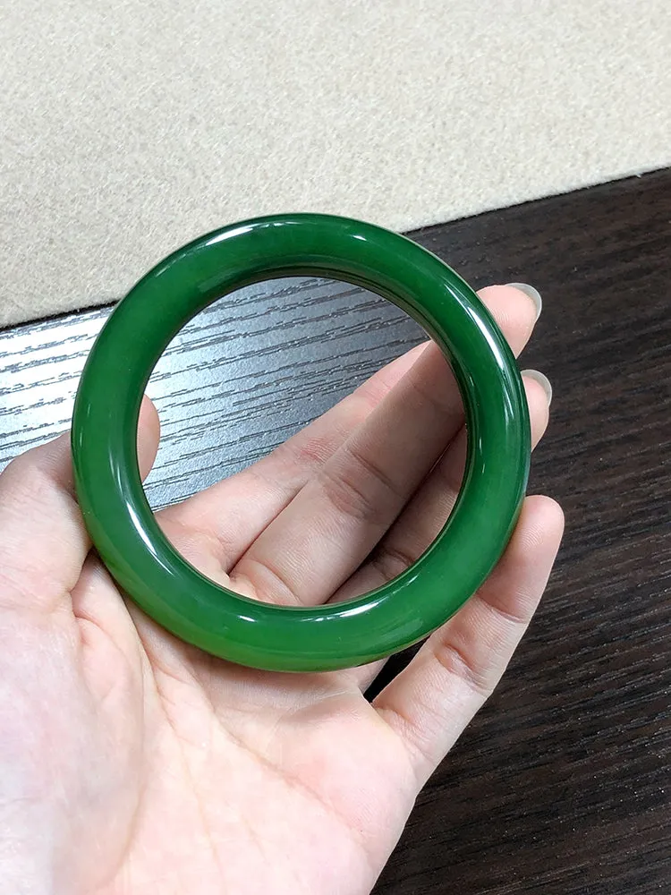 Natural Jade Bangle Nephrite Bangle Internal Diameter 55.9mm NBE012