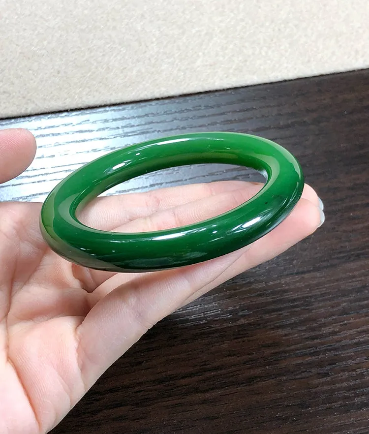 Natural Jade Bangle Nephrite Bangle Internal Diameter 55.9mm NBE012