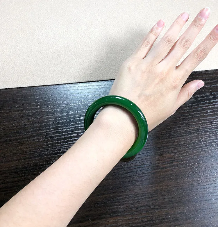 Natural Jade Bangle Nephrite Bangle Internal Diameter 55.9mm NBE012