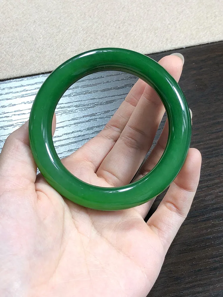 Natural Jade Bangle Nephrite Bangle Internal Diameter 55.9mm NBE012