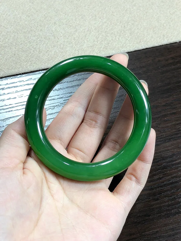 Natural Jade Bangle Nephrite Bangle Internal Diameter 55.9mm NBE012
