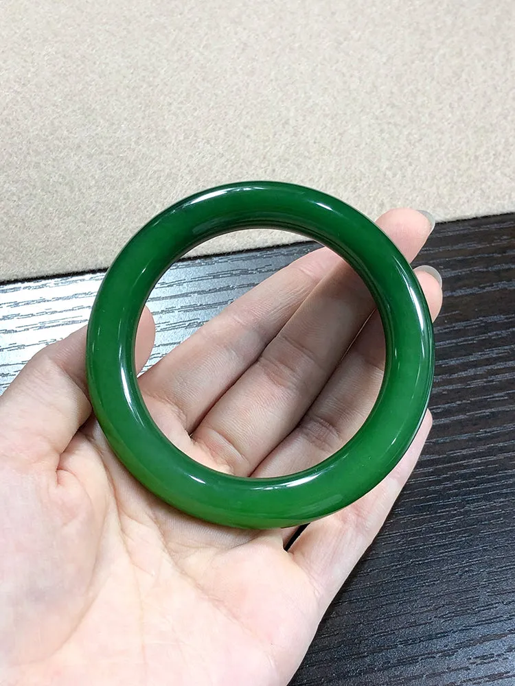 Natural Jade Bangle Nephrite Bangle Internal Diameter 55.9mm NBE012