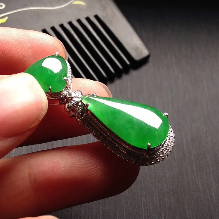 Natural Jade Pendant Jadeite Gold Pendant PT536