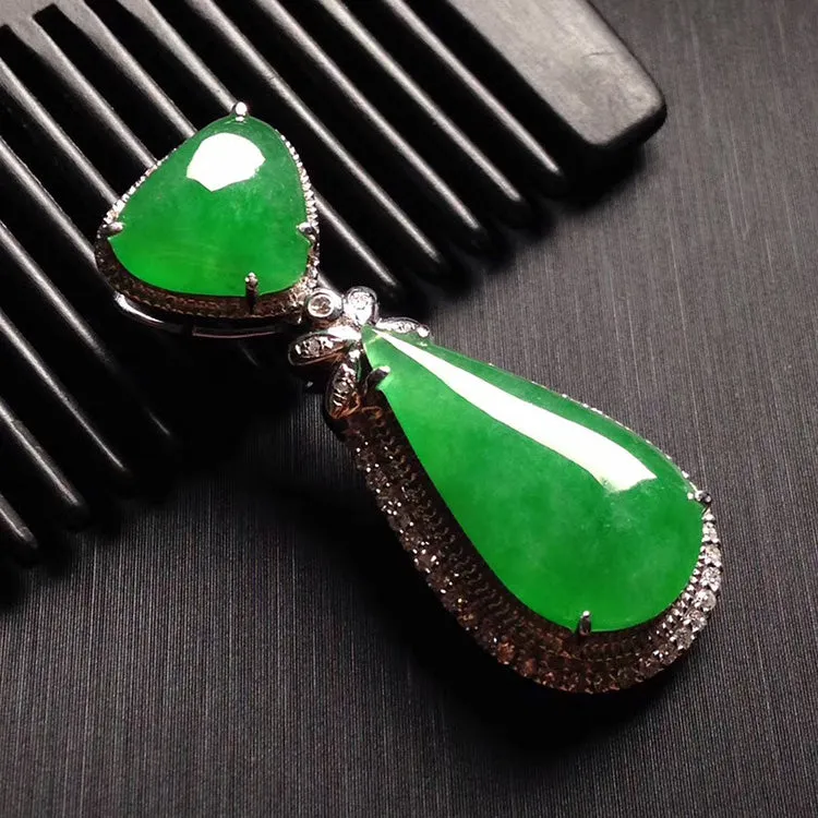 Natural Jade Pendant Jadeite Gold Pendant PT536