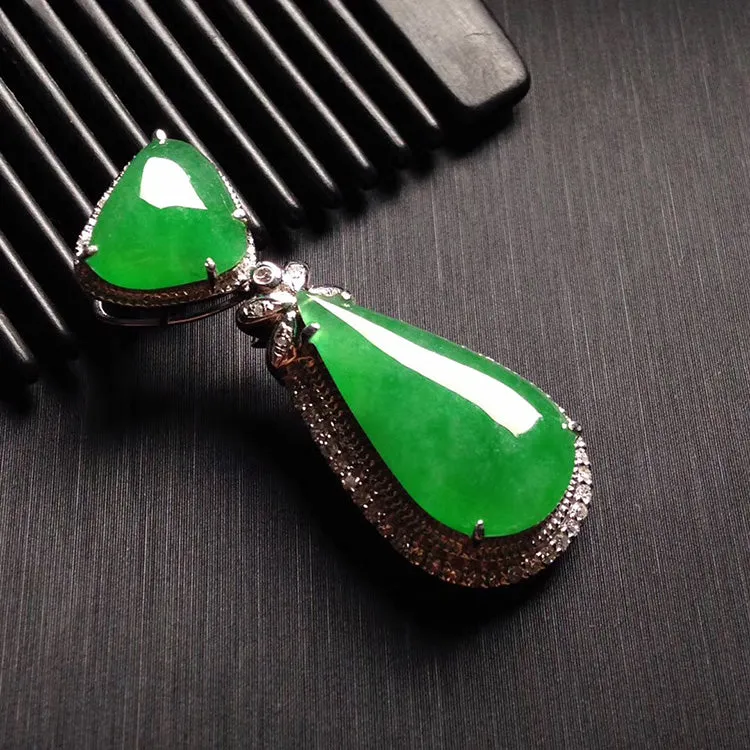 Natural Jade Pendant Jadeite Gold Pendant PT536