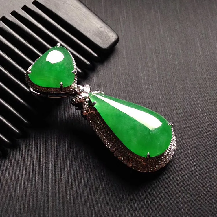 Natural Jade Pendant Jadeite Gold Pendant PT536