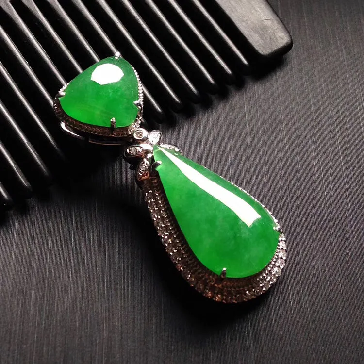Natural Jade Pendant Jadeite Gold Pendant PT536