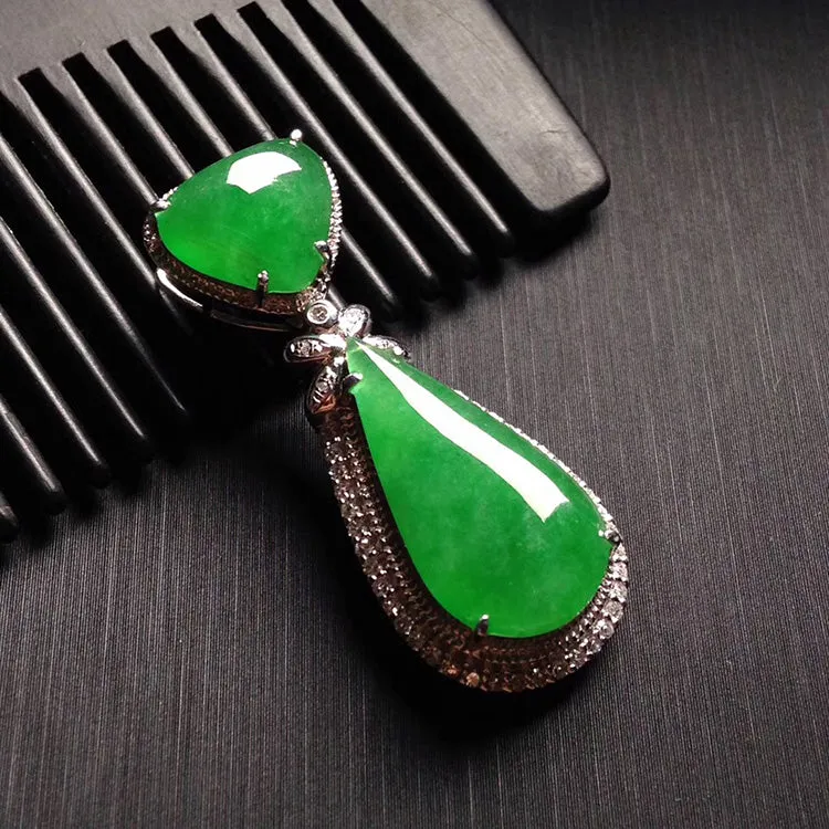 Natural Jade Pendant Jadeite Gold Pendant PT536