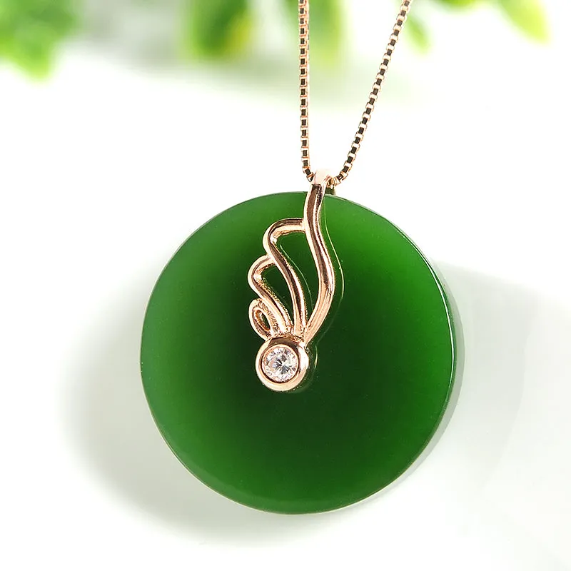 Natural Jade Pendant Nephrite Silver Pendant PT151
