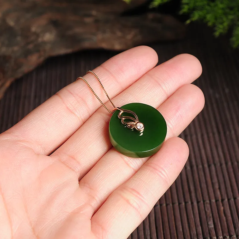 Natural Jade Pendant Nephrite Silver Pendant PT151