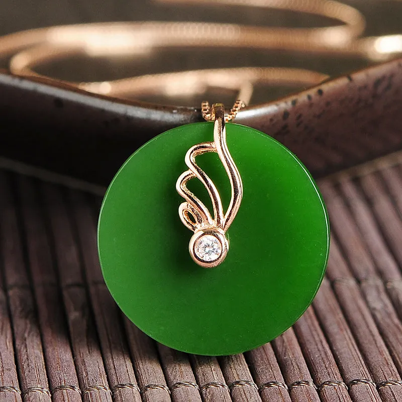 Natural Jade Pendant Nephrite Silver Pendant PT151