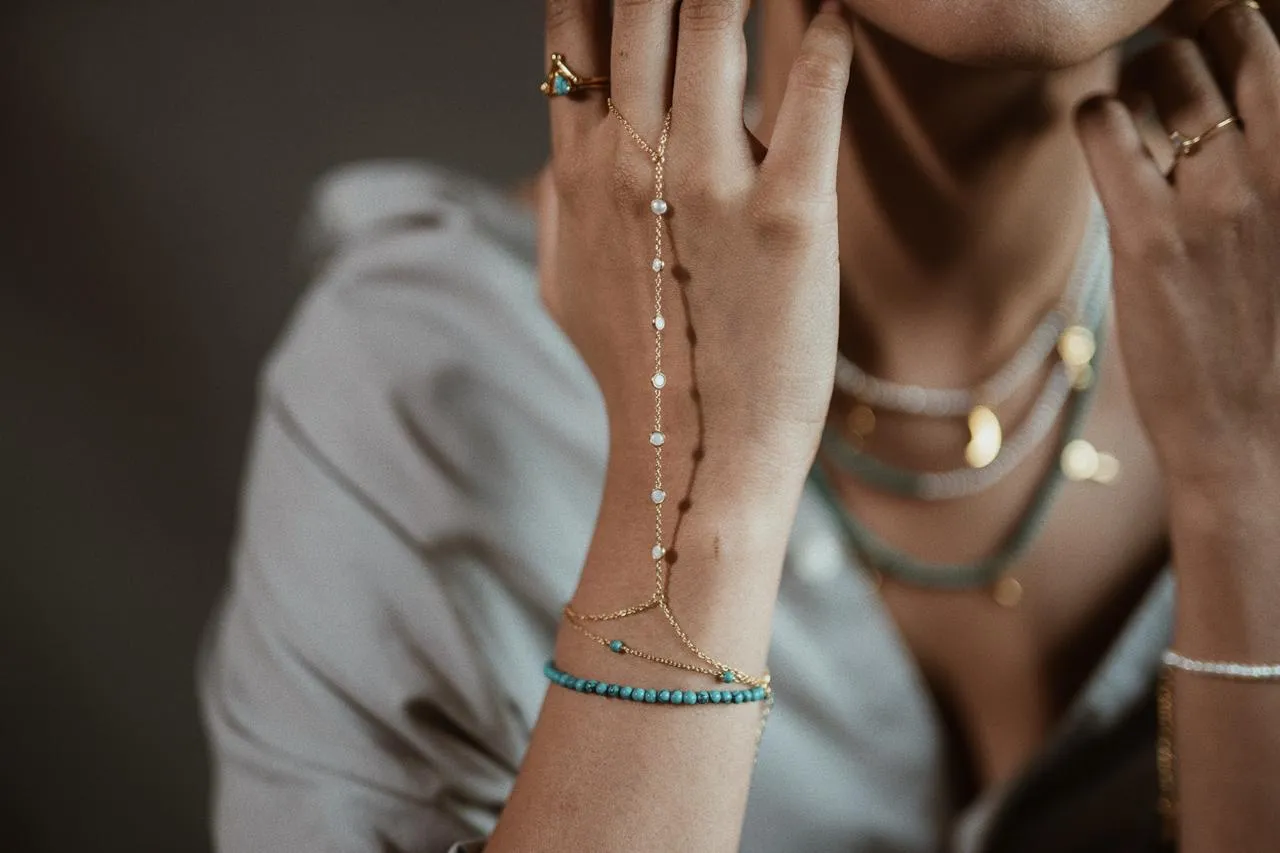 Nebula Turquoise Chain Bracelet | 18kt Solid Gold