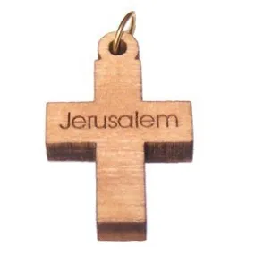 Olive wood Latin Cross Laser Pendant (6cm or 2.36" long )