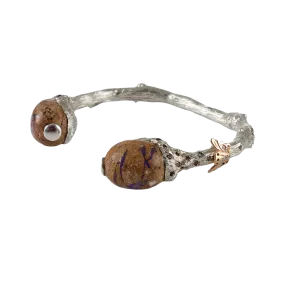 Opal, Butterfly, and Orange Diamond Cuff