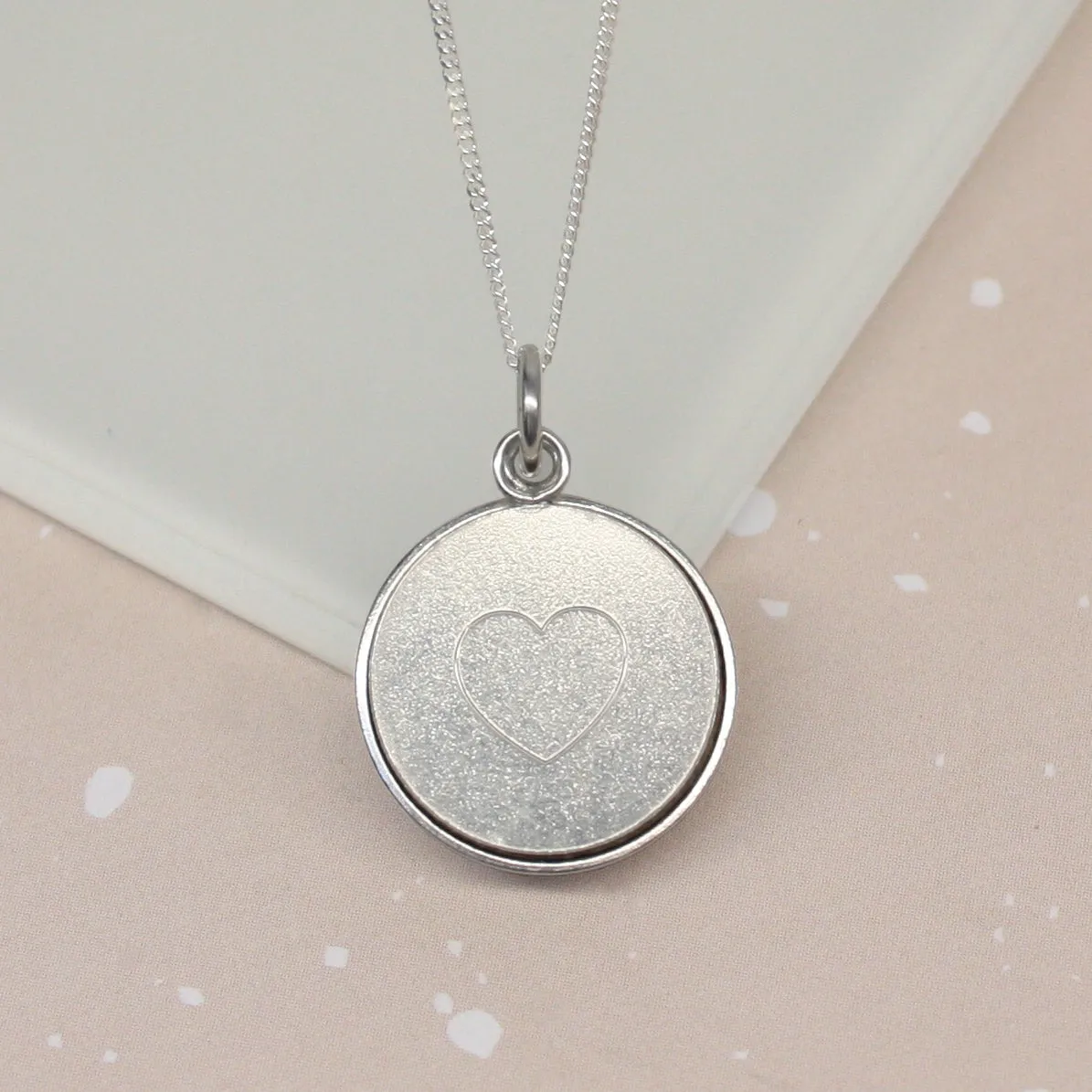 Personalised Heart Secret Message Disc Necklace