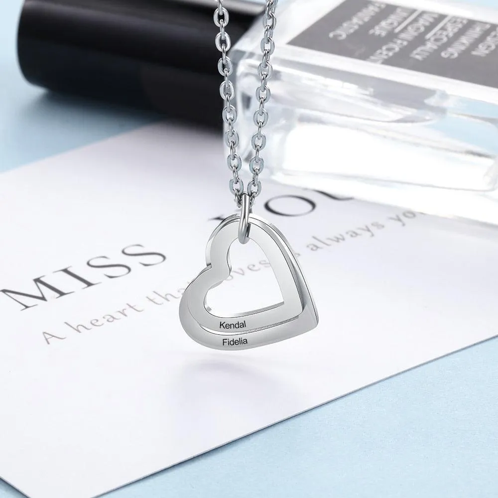 Personalized Necklace With Custom 2 Names Engraved