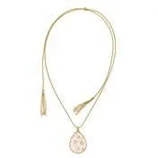 Pink Floral Print Tear Necklace