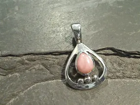 Pink Opal, Sterling Silver Small Pendant