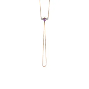 QUEEN BEE BELLA GOLD DIAMOND AMETHYST HAND CHAIN
