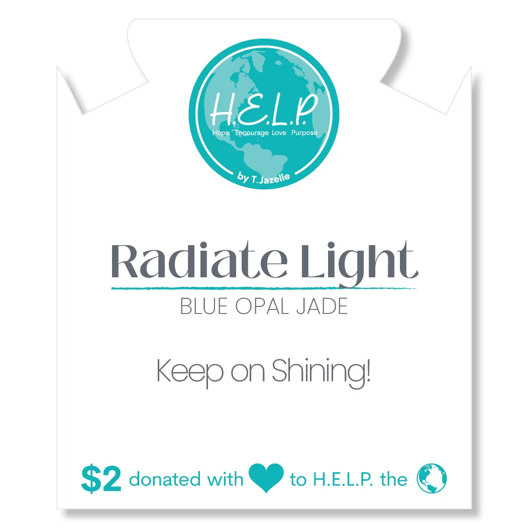 Radiate Light Stacker Bracelet with Blue Opal Jade Beads
