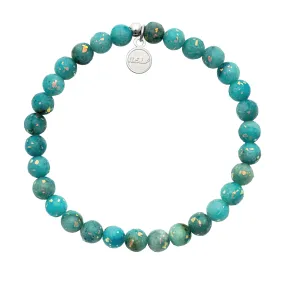 Radiate Light Stacker Bracelet with Blue Opal Jade Beads