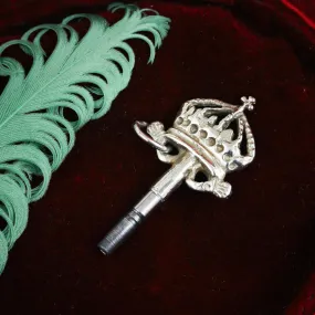 Rare Antique Georgian Crown Topped Fob Watch Key