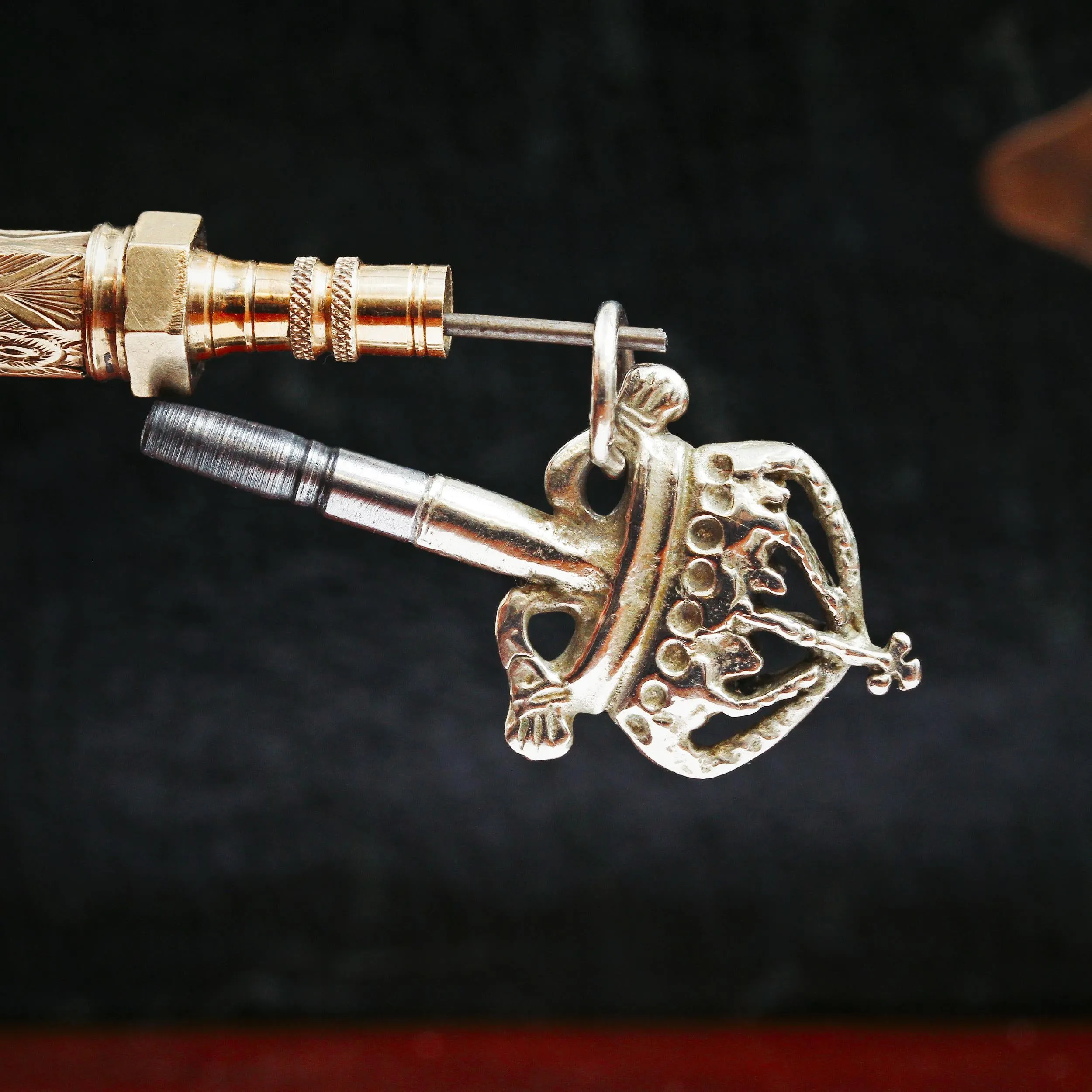 Rare Antique Georgian Crown Topped Fob Watch Key