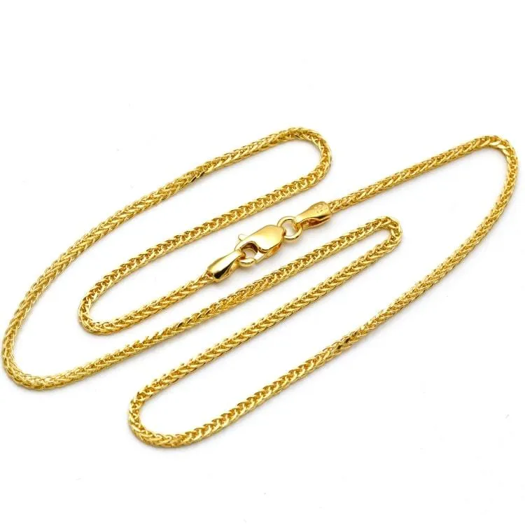 Real Gold GZCR Flower Plain Luxury Pendant 0851/2 With Wide Wheat 1.5 MM Thick Chain 4170 CWP 1915