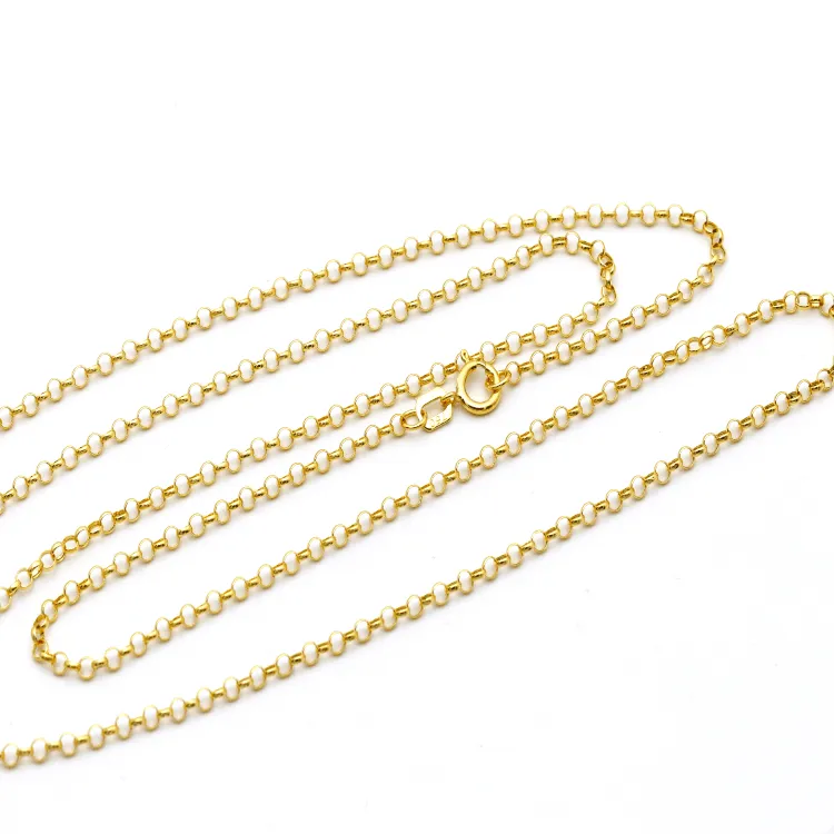 Real Gold Maze Hoop Luxury Stone Bar Pendant with Hollow Rolo Chain 0106 CWP 1783