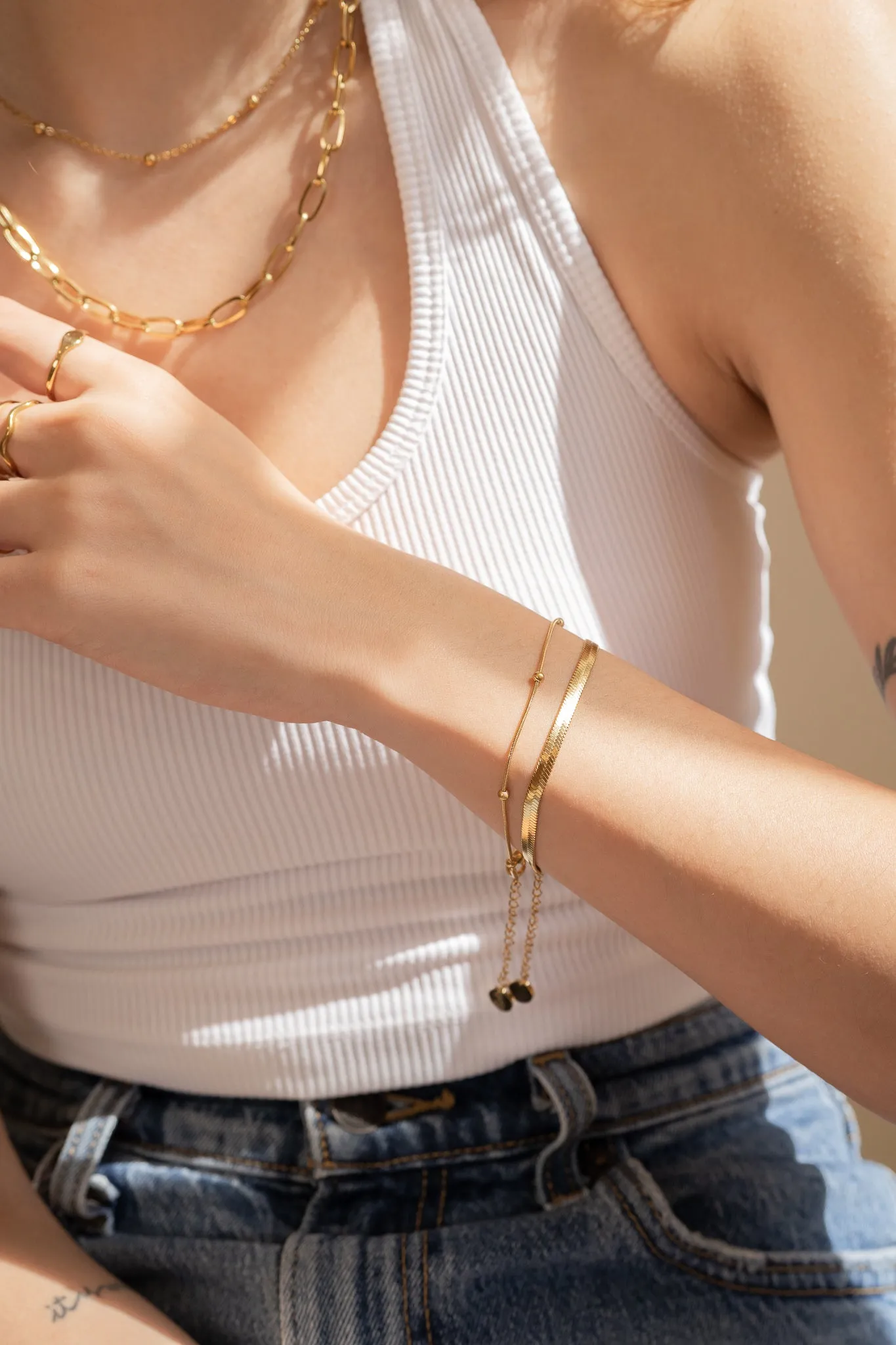Rhea Satellite Snake Chain Essential Bracelet