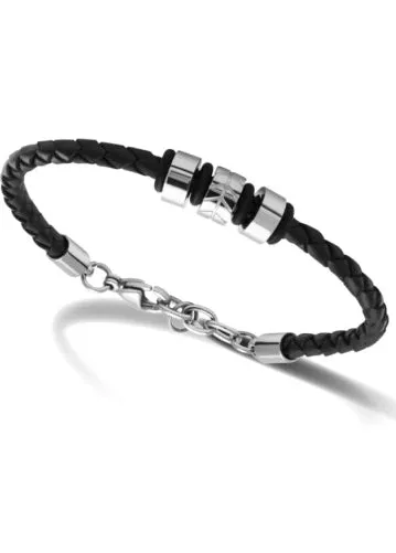 ROCHET JEWELLERY MAJOR LEATHER BRACELET BLACK ZJ HB01401