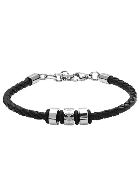 ROCHET JEWELLERY MAJOR LEATHER BRACELET BLACK ZJ HB01401