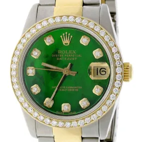 Rolex Datejust Midsize 2-Tone Gold/Steel 31mm Oyster w/MOP Diamond Dial &amp; Bezel TFJ-142508103