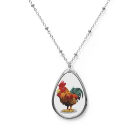 Rooster Oval Necklace