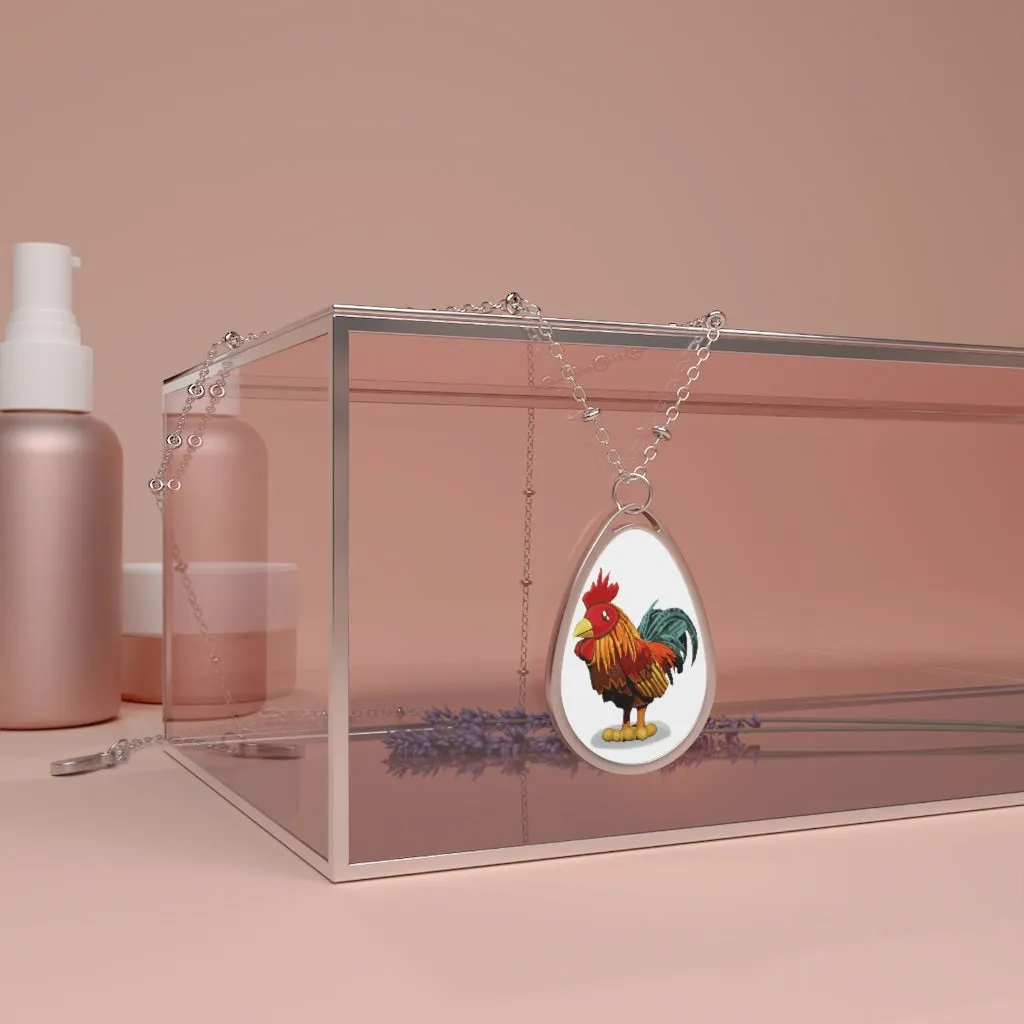 Rooster Oval Necklace