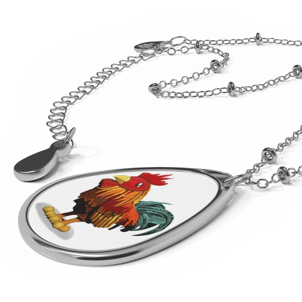 Rooster Oval Necklace